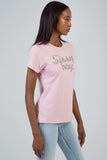 Sissy boy Regular T-shirt With Branded Bling In Pink