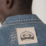 Tshepo Jeans Crown Embroidery Trucker Jacket Blue Wash
