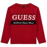 Guess Boys Long Sleeve 7B Sweater In Red