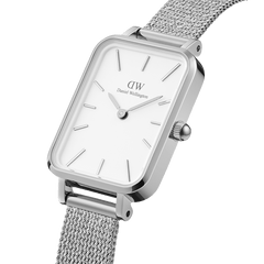 Daniel Wellington Quadro Mesh Silver White Watch
