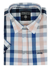 Jeep Mens Casual Yarn Dye Check Shirt In Coral