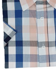 Jeep Mens Casual Yarn Dye Check Shirt In Coral