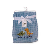 Mother's Choice Boys Dino Printed Flannel Blanket In Bue