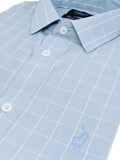 Polo Mens Windowpane Check Shirt In Light Blue