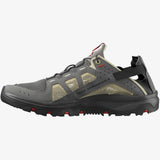 Salomon Mens Techamphibian 5 Shoes In Pewter/Moth/Fiery Red