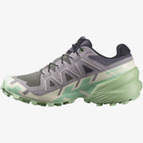 Salomon Womens Speedcross 6 Shoes In Castlerock/Vanilla Ice/Smoke Green