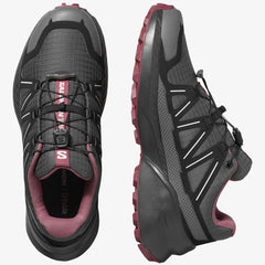 Salomon Womens Speedcross Peak Shoes In Asphalt and Black