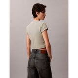 Calvin Klein Womens Monologo Baby Logo T-Shirt In Khaki