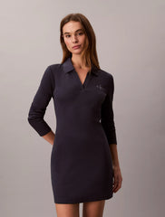 Calvin Klein Womens Monologo Rib Golfer Dress