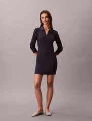 Calvin Klein Womens Monologo Rib Golfer Dress
