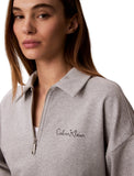 Calvin Klein Womens French Terry Graphic Quarter Zip Sweatshirt In Grey