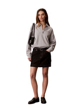 Calvin Klein Womens French Terry Graphic Quarter Zip Sweatshirt In Grey