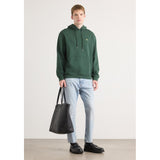 Calvin Klein Mens Terry Monogram Hoodie In Dark Green