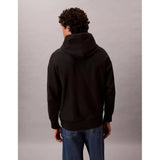Calvin Klein Mens Premium Terry Monologo Hoodie In Black