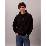 Calvin Klein Mens Premium Terry Monologo Hoodie In Black