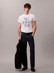 Calvin Klein Ckjm Ss 20S Tc Flagship City Grahic Tee White