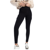 Sissy boy Womens Snapback High Rise Knit Crago Jeans In Black