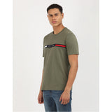 Tommy Hilfiger Mens Hilfiger Chest Insert Tee Olive