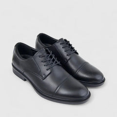 Hush Puppies Mens Reggie Leather Shoes Black