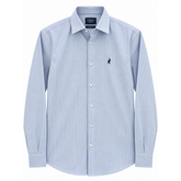 Polo Mens Long Sleeves Plain Stripe Shirt In Blue