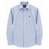 Polo Mens Long Sleeves Plain Stripe Shirt In Blue