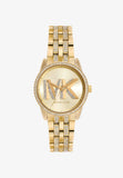 Micheal Kors Womens Byrant Stainless Steel Cubic Zirconia Watch In Gold