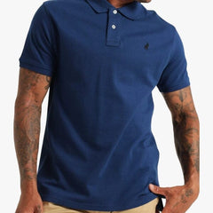 Polo Mens Stretch Pique Ss Golfer Dark Blue