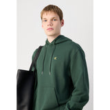 Calvin Klein Mens Terry Monogram Hoodie In Dark Green