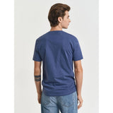 Gant Mens Regular Shield Golfer In Blue Melange