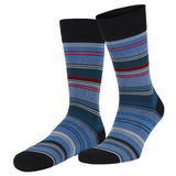 Falke Mens Stripped Anklet Socks In Black Multi