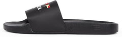Tommy Hilfiger Mens Flags Pool Slides Black