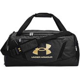 Under Armour Unisex Adults Undeniable 5.0 MD Duffle Bag In Black Medium Heather/Metallic Gold