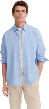 Bugatti Mens Casual 1/1 Sleeve Shirt In Light Blue