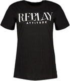 Replay Womens Short Sleeves T-Shirt In White/Black