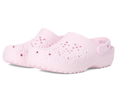 Crocs Womens Classic Floral Cutout Shoes In Pink