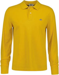 Gant Mens Regular Long Sleeve Shield Golfer In Yellow