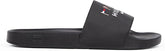 Tommy Hilfiger Mens Flags Pool Slides Black
