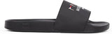 Tommy Hilfiger Mens Flags Pool Slides Black