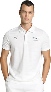 Puma Mens Bmw Mms Jacquuard Polo Shirt White