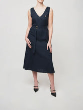 Polo Womens Sadie Belted Dress In Navy