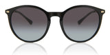 Emporio Armani Full Rim Round Sunglasses In Shiny Black