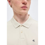 Calvin Klein Mens Monogram Pique Golfer In Beige