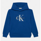 Calvin Klein Boys Light Monologo Hoodie In Blue