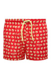 Moschino Mens Teddy Bear-Print Red Swim Shorts
