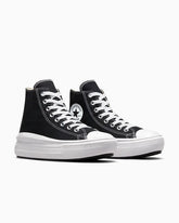 Converse Ladies Ctas Move High Canvas Shoes In Black And White