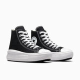 Converse Ladies Ctas Move High Canvas Shoes In Black And White