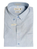 Pringle Mens Phillip Short Sleeve Oxford Classic Shirt In Light Blue