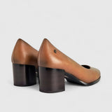 Hush Puppies Ladies Soft Vitalia Heels In Cognac