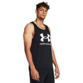 Under Armour Sportstyle Logo Tank Top In Black