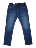 Polo Mens Knitted Slim Leg Denim In Dark Wash